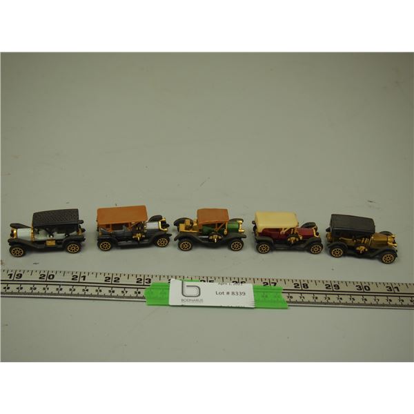 5 Small Toy Cars Made in Hong Kong