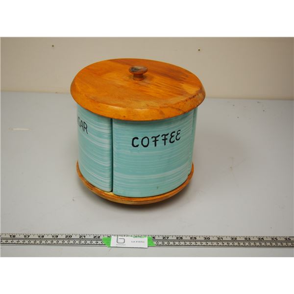 Vintage Unique Cannister Set with Lazy Susan
