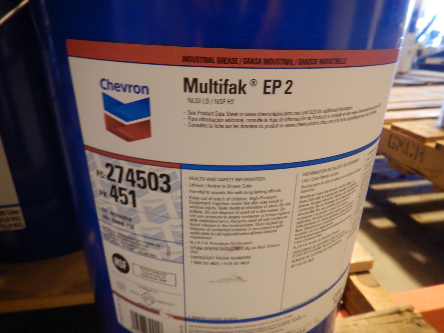 CHEVRON MULTIFK EP2 INDUSTRIAL GREASE J.M. Wood Auction Company, Inc.