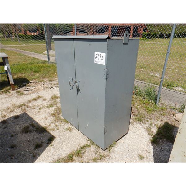 METAL 2 DOOR CABINET W/ CONTENTS