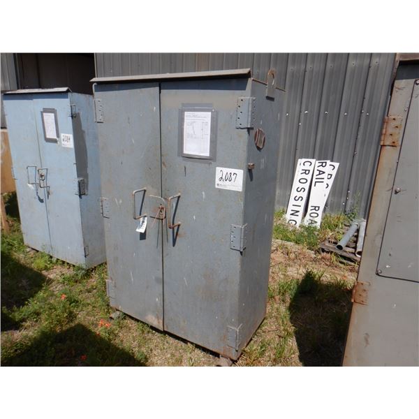 METAL 2 DOOR CABINET W/ CONTENTS