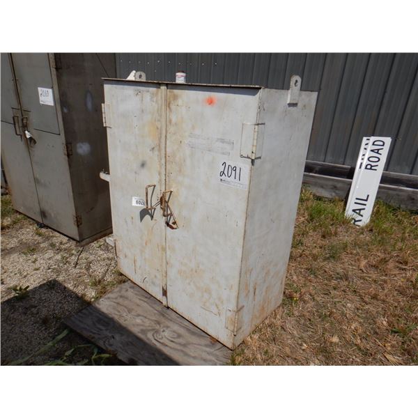 METAL 2 DOOR CABINET W/ CONTENTS