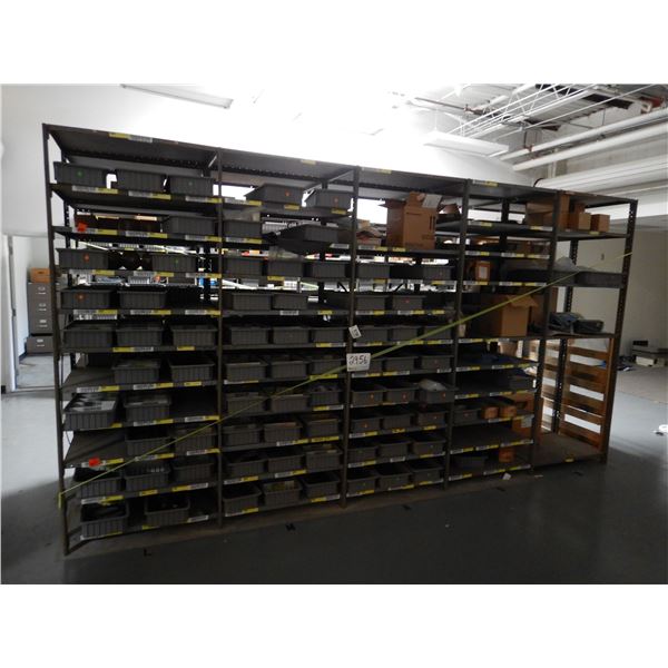 SHELVING UNIT W/ CONTENTS, 3' x 2' x 8' (5 SECTIONS)