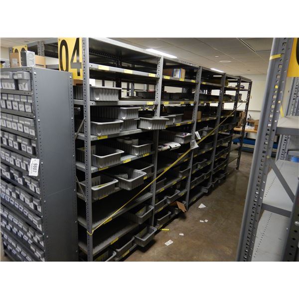 SHELVING UNIT W/ CONTENTS, 3' x 2' x 7' (5 SECTIONS)