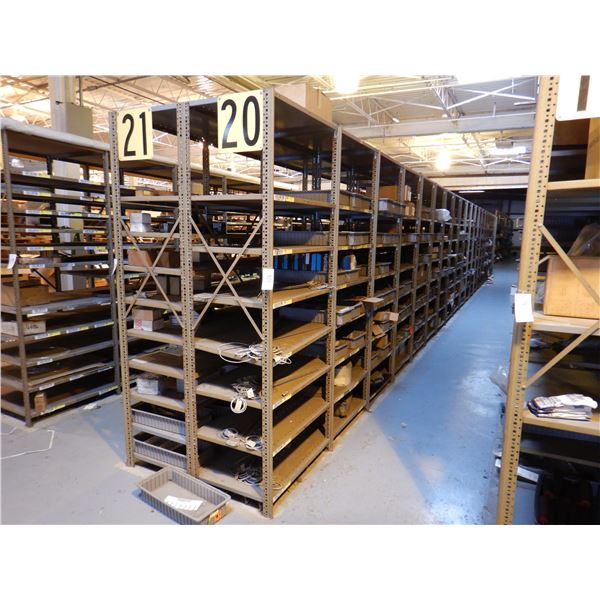 SHELVING UNIT 8' x 2' x 3' (21 SECTIONS)