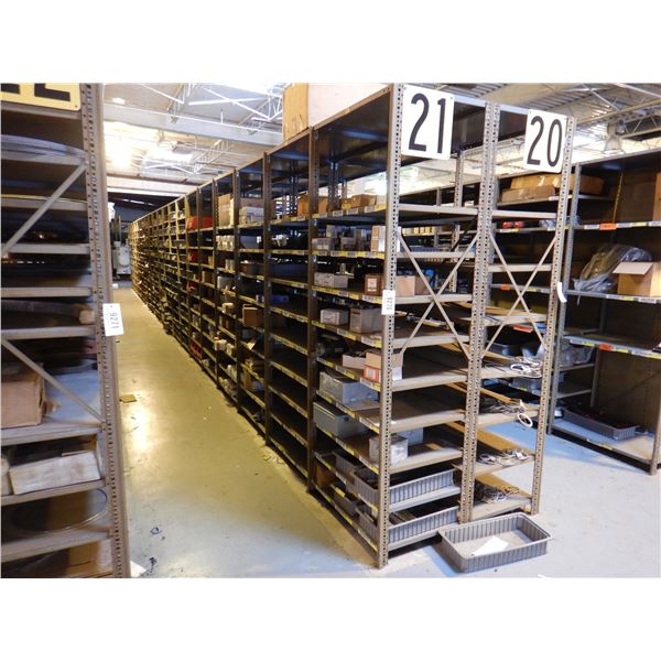 SHELVING UNIT 8' x 2' x 3' (21 SECTIONS)
