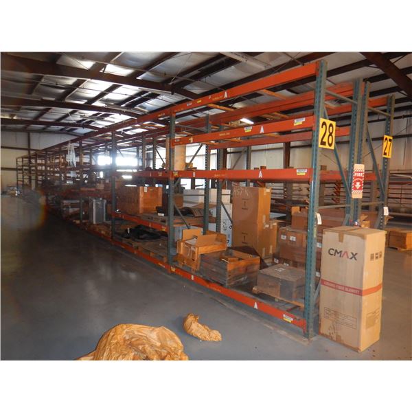 WAREHOUSE SHELVING UNIT 10' x 9' x 3' (9 SECTIONS)