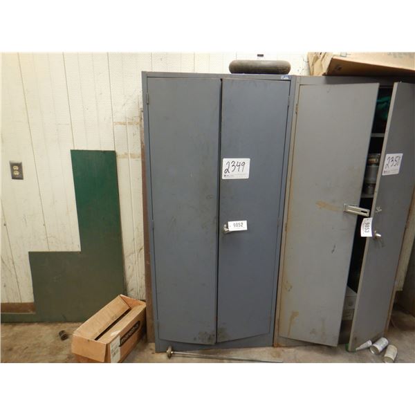 2 DOOR METAL CABINET W/ CONTENTS