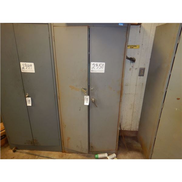 2 DOOR METAL CABINET W/ CONTENTS
