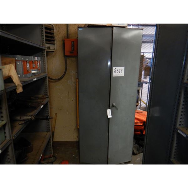 METAL 2 DOOR CABINET W/ CONTENTS