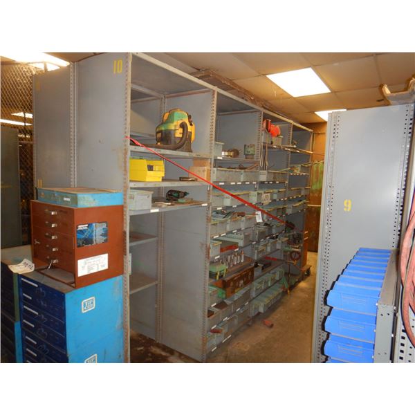 METAL SHELVES W/ CONTENTS