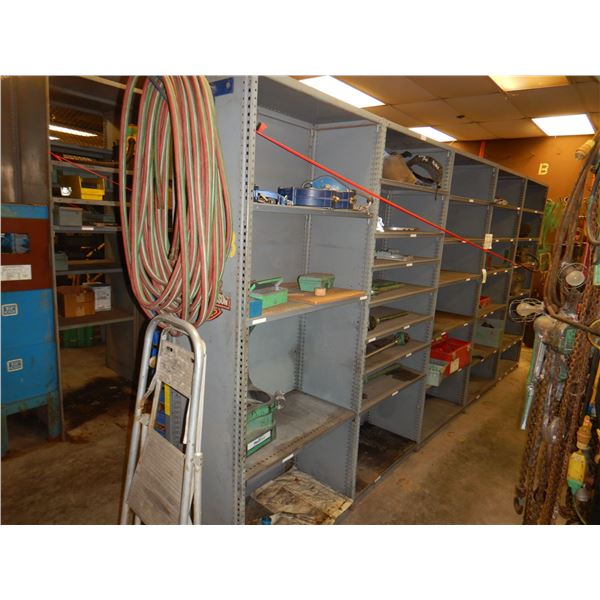 METAL SHELVES W/ CONTENTS