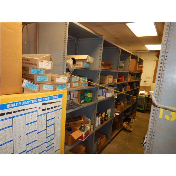METAL SHELVES W/ CONTENTS