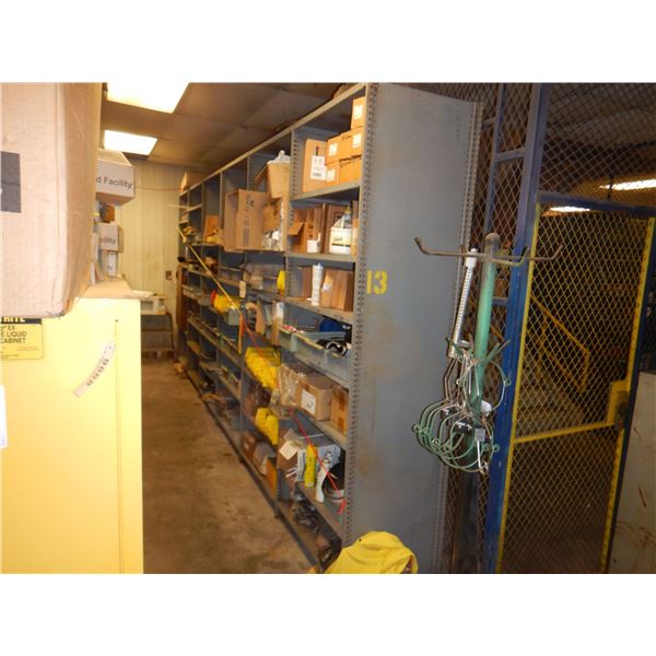 METAL SHELVES W/ CONTENTS