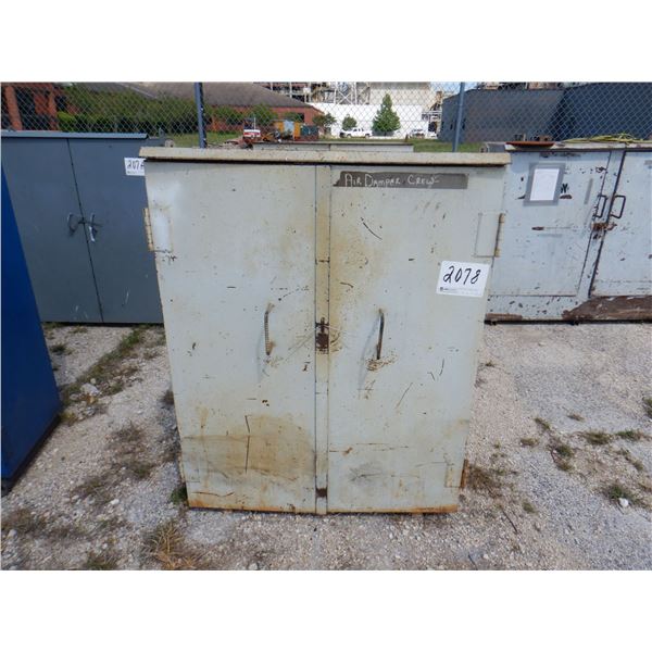 METAL 2 DOOR CABINET W/ CONTENTS