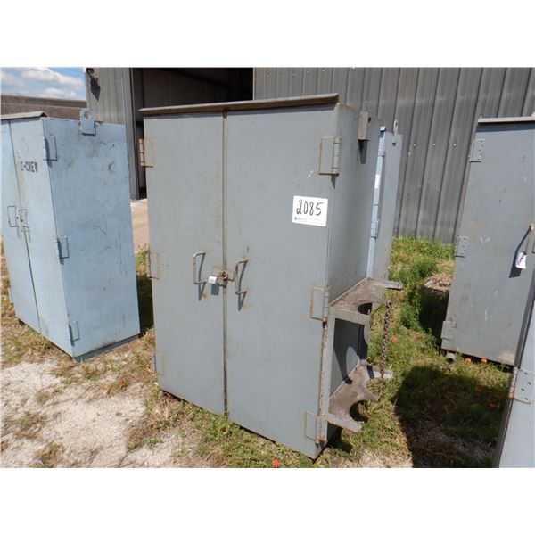 METAL 2 DOOR CABINET W/ CONTENTS