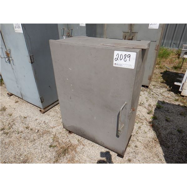 METAL 2 DOOR CABINET W/ CONTENTS