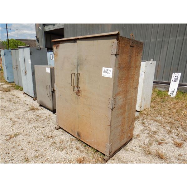 METAL 2 DOOR CABINET W/ CONTENTS