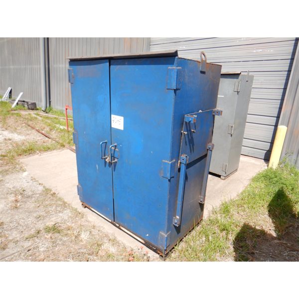 METAL 2 DOOR CABINET W/ CONTENTS
