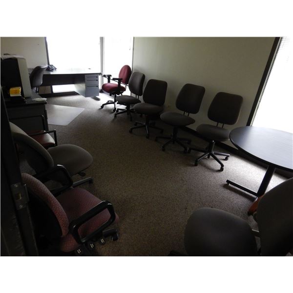 DESK, OFFICE CHAIRS