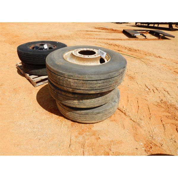 (3) 295/75R22.5 TIRES W/RIM (A2)