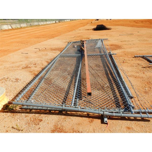 (2) CHAIN LINK FENCE GATES W/POLE, 20' 6" LONG (C4)