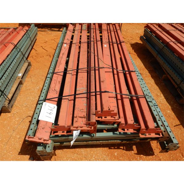 (1) PALLET SHELVING RAILS W/SUPPORT POSTS (B-9)