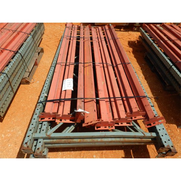 (1) PALLET SHELVING RAILS W/SUPPORT POSTS (B-9)