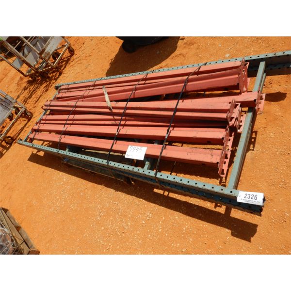 (1) PALLET SHELVING RAILS W/SUPPORT POSTS (B-9)