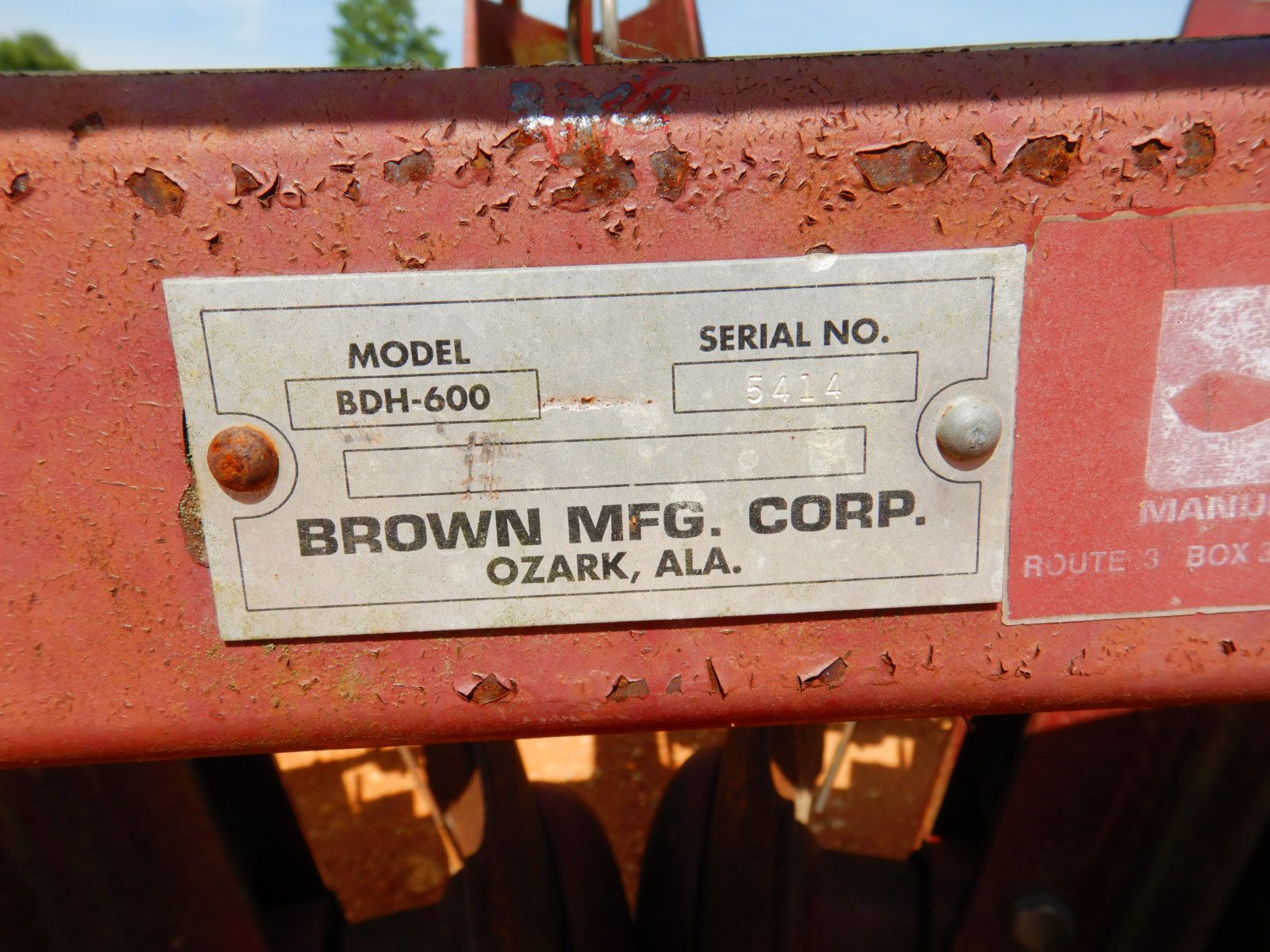 BROWN BDH600 Disk J.M. Wood Auction Company, Inc.