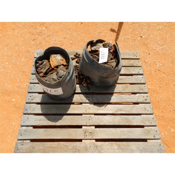 (2) BUCKET TIE DOWN STRAPS & BOLTS (B-9)