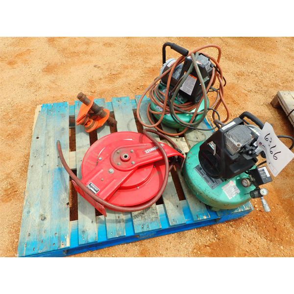 (1) PALLET AIR COMPRESSOR HOSE REEL