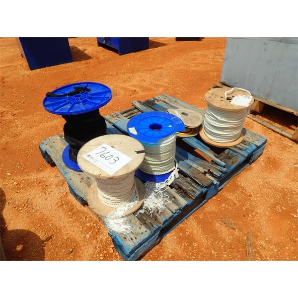 (1) PALLET (5) REEL ROPES (B-9)