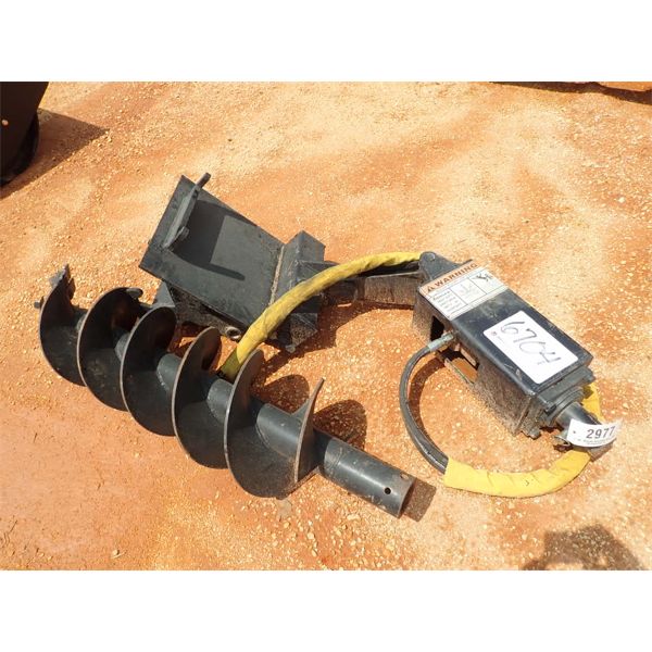 hydraulic auger, 12" wide bit, fits skid steer loader 