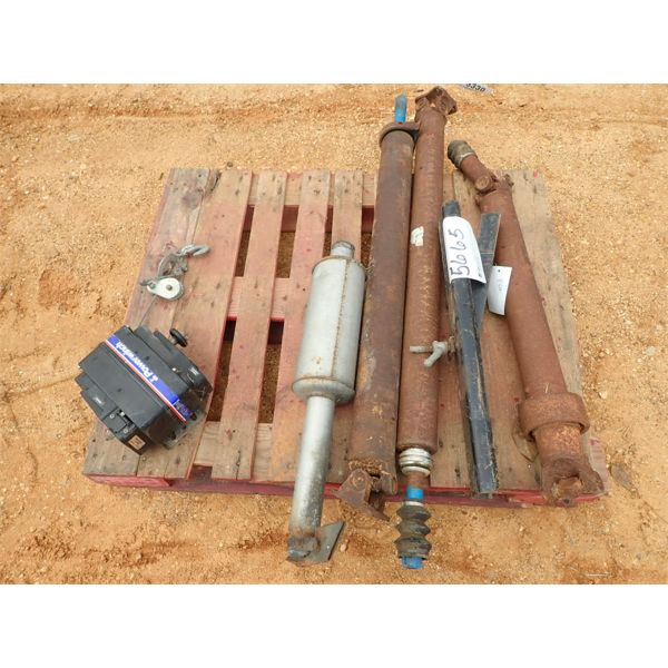 MISC DRIVE SHAFTS, MUFFLER, ELEC WINCH & MISC PARTS