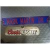 Image 1 : ENAMELED MARK MARTIN DR NASCAR SIGN AND COORS LIGHT METAL SIGN