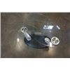 Image 5 : MODERN GLASSTOP SWIVEL COFFEE TABLE WITH CAST IRON BASE