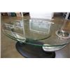 Image 7 : MODERN GLASSTOP SWIVEL COFFEE TABLE WITH CAST IRON BASE