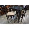 Image 4 : Black bar height table and 4 microfiber chairs