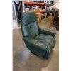 Image 3 : GREEN LEATHER SWIVEL CHAIR