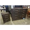 Image 13 : MODERN PINE 8 DRAWER DRESSER WITH MIRROR AND 3 DRAWER NIGHTSTAND