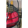 Image 7 : BRAND NEW RED DOUBLE HANGING EGG CHAIR - RETAIL $1969 W/ FOLDABLE FRAME, POWDER COATED STEEL FRAME, 