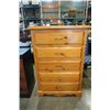 Image 1 : PINE 5 DRAWER CHEST OF DRAWERS