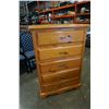 Image 8 : PINE 5 DRAWER CHEST OF DRAWERS