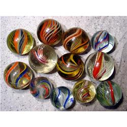 BB Marbles: 12 Assorted Large Swirls
