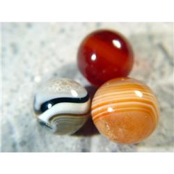 BB Marbles: 3 Handcut German Antique Agates