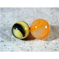 BB Marbles: 2 Akro Corkscrews Mint