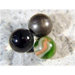 BB Marbles: Aventurine Catseye, Coral, Steel
