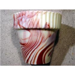 BB Marbles: Akro Fluorescent Oxblood Pot