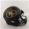 Image 1 : JOE MONTANA SIGNED SAN FRANCISCO 49ERS ECLIPSE BLACK MATTE RIDDELL SPEED FULL SIZE REPLICA HELMET